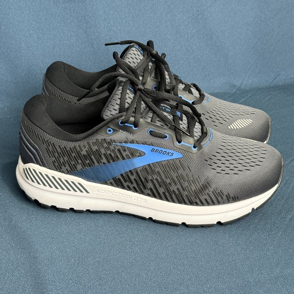 Brooks Mens Addiction GTS 15 Running Shoes Gray Blue 11 4E 1103654E077
